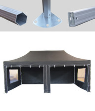 MCD Pop 50mm Black Industrial Pop Up Gazebo 3m x 6m Easy Up Market With Sides