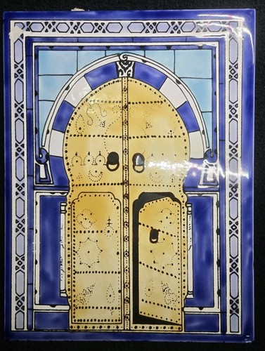 Vintage tunisian ceramic wall - tunisian,