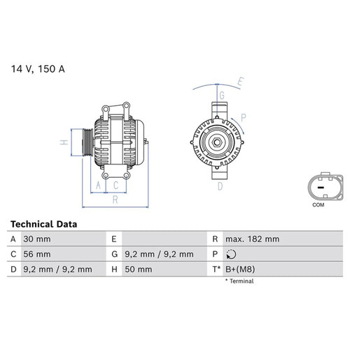 Bosch car alternator - car, 12v