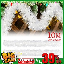 5X White Thick Chunky Luxury Christmas Tree Tinsel Garland Decoration Xmas Home
