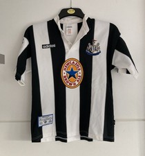 adidas newcastle brown ale football shirt kids SS black white vintage retro