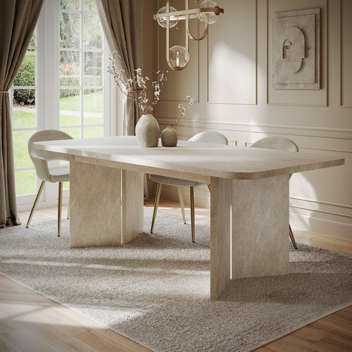 Beige marble effect pillar - effect,