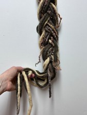 FELTED WOOL Dreads Hair Extension 80cm Scrunchie Stretch Soft Arty Boho