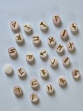 25 Rose Quartz Round Runes