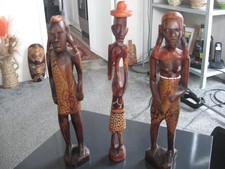 3 African wooden ornaments