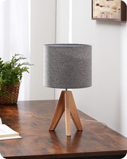 36cm Wood Bedside Table Lamp