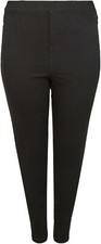 Ladies Black Stretch Denim High Rise Jegging Side Zip Jeans Legging