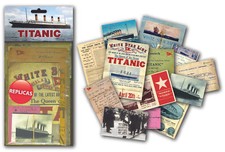 Titanic nostalgic memorabilia pack with numerous replica ephemera items   (mp)