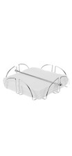 Silver Chrome Square Napkin Holder with Weight Bar Serviette Kitchen Dining Room