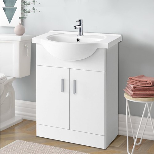 650mm white basin vanity unit - 650mm,