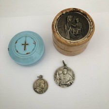 Antique Religious Catholic Rosary Cases and Pius XI Medals