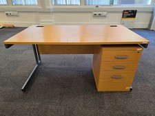 Used Office Desk With Lockable 3 Drawer Pedestal – Secure Storage Workspace 🚚