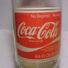 Vintage Coca Cola Coke 64 Oz Protective Plastic Coated Empty Glass Bottle