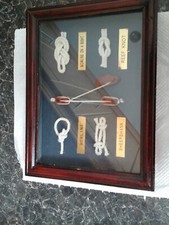 Wall Item of Rope Tie's, Dark Wood Frame.(Nice for Den.) Size 8x6".Marks Hence P