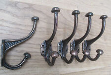 (3008ac) 5 X Cast Iron Old Edwardian Style Large Heavy Shabby Chic Coat Hooks