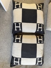 Hermès White & Grey Cushion