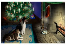Sheltie Original Art Christmas