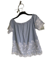 womens cotton top blue size 10