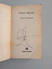 First Edition Signed Paperback Soul Music By Terry Pratchett - Discworld 16