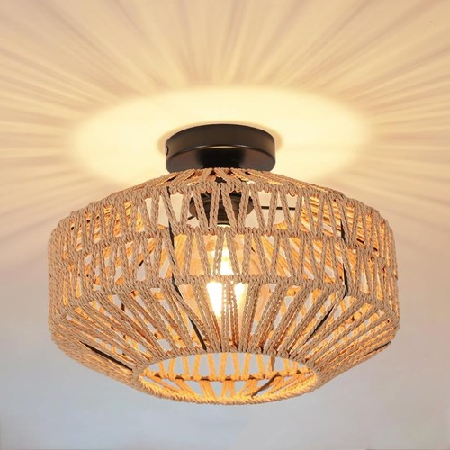 Rattan bamboo ceiling light - bamboo,