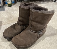 Fitflop brown suede fur lined