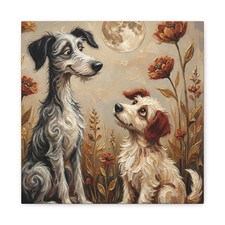 Whimsical Dog Canvas Art 12x12