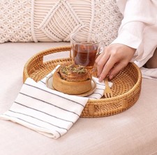 Round Rattan Tray Woven