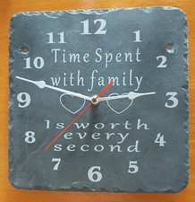 Family Wall Clock laser etched