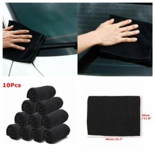 10Pcs Large Microfibre Auto Car Cleaning Detailing Soft Wash Cloths Towel Black