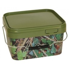 Camo Bait Bucket Square 5L Boilies Pellets Groundbait Carp Fishing Tackle Bait
