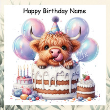 Personalised HIGHLAND COW