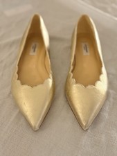 LK Bennett UK Gold Flat Court