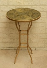 Moroccan round brass tray - moroccan,