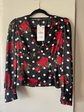 Zara Polka Dot Fitted Floral