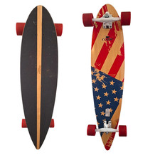 Skateboard Crane 40" Pintail Longboard USA Flag Design