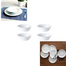 White Plates Bowls Crockery Dinner Set Dinnerware Tableware 8 16 24Pc Mi/Di SAFE