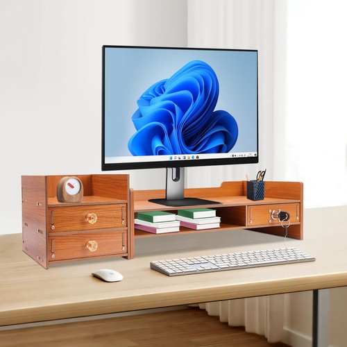 Wood computer monitor stand - wood,