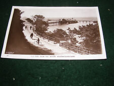 VINTAGE POSTCARD WESTON SUPER MARE OLD PIER FROM WOODS CYCLISTS WATER CHUTE RP