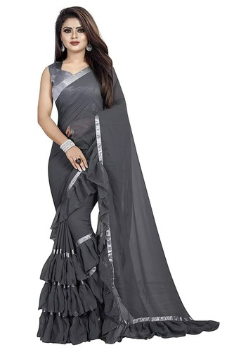 Women plain georgette ruffle - women's,
