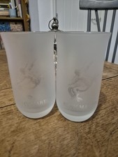 2 Remy Martin fine champagne cognac frosted glasses centaur logo 8oz Opaque