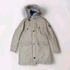 Penfield Womans Goose Down Coyote Fur Hood Brown Parka Jacket  Size M