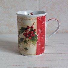 Merry christmas holly mug - christmas,