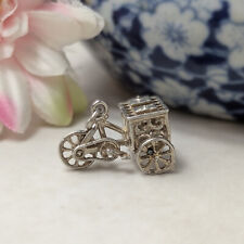 Vintage Silver Ices Bike Charm 70s - Ice Cream Moves Spins