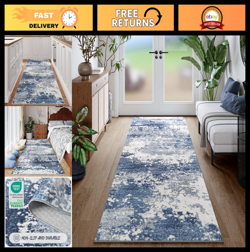 Non slip washable - blue, rug
