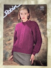 Robin knitting pattern 15061B. Sweater, Chunky 28 - 38". NEW, old stock