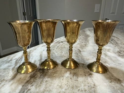 Vintage brass goblets - brass,