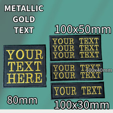 Metallic Gold Text Custom Morale Patch Personalised Biker Patch Badge Tags