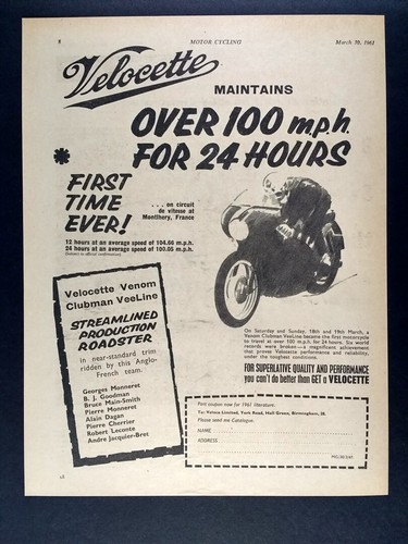 1961 velocette venom - venom, clubman