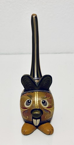 Hand painted wooden mouse ring - hand,