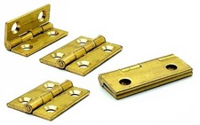 BUTT HINGES 25mm brass plated steel 1" inch dolls house / small box hinge